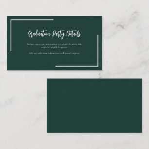 Modern Script 2026 Graduation Party Green Enclosure Card