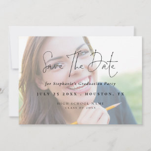 Modern Script 2026 Photo Light Overlay Graduation Save The Date