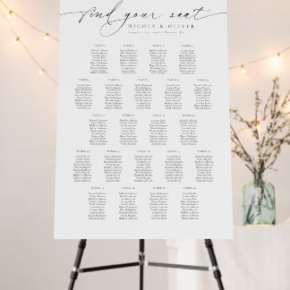 Modern Script 22 Tables Welcome Seating Chart Foam Board