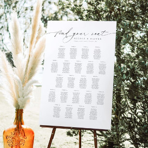 Modern Script 22 Tables Welcome Seating Chart Foam Board