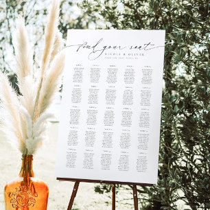 Modern Script 25 Tables Welcome Seating Chart Foam Board