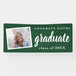 Modern Script 2 Photo Graduation Party Banner