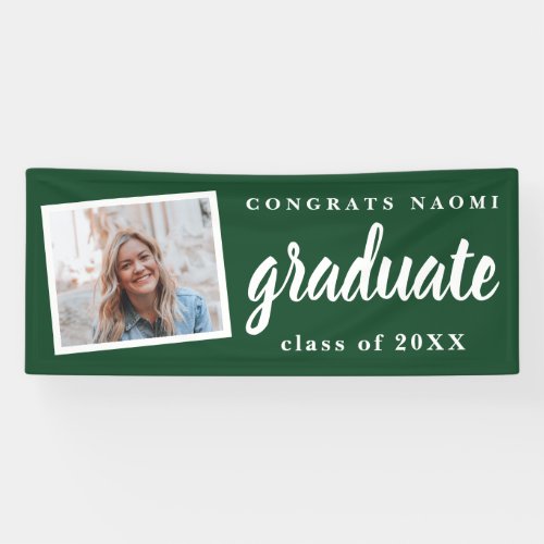 Modern Script 2 Photo Graduation Party Banner