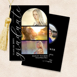 Modern Script 4-Photo Arch Graduation Announcement