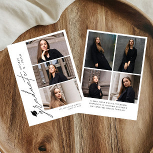 Modern Script 7 Photos Graduation Announcement