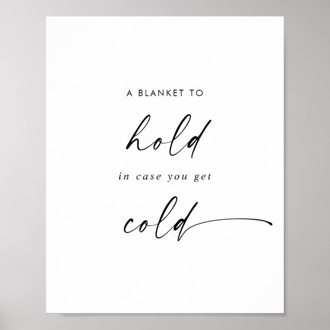 Modern Script A Blanket to Hold Wedding Favor Sign (Front)