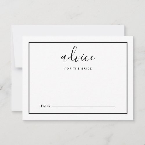 Modern Script Advice for the Bride Black and White