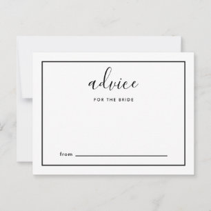 Modern Script Advice for the Bride Black and White Card