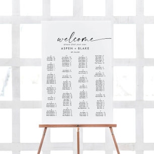 Modern Script Alphabetical Seating Chart Foam Board