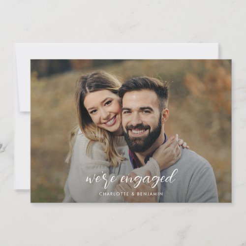 Modern Script and Photos Wedding Engagement Party Invitation