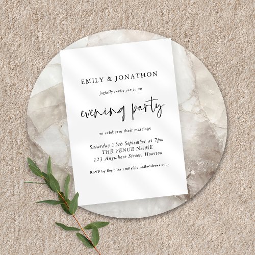 Modern  Script Any Color Evening Party Wedding Invitation