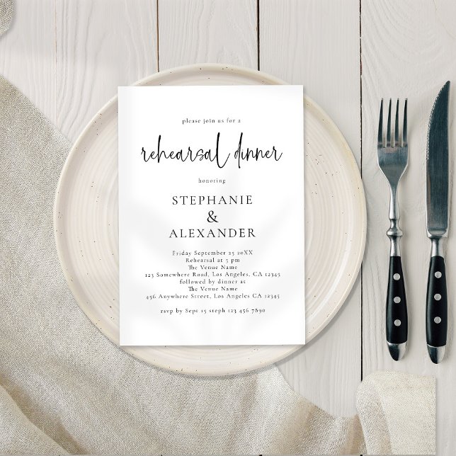 Modern Script Any Color Rehearsal Dinner Invitation (Creator Uploaded)