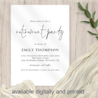 Modern Script Any Color Retirement Party Invitation