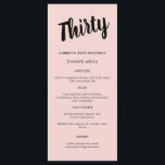Modern Script Any Year 30th Birthday Party Menu<br><div class="desc">Modern Script Any Year 30th Birthday Party Menu</div>