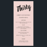 Modern Script Any Year 30th Birthday Party Menu<br><div class="desc">Modern Script Any Year 30th Birthday Party Menu</div>