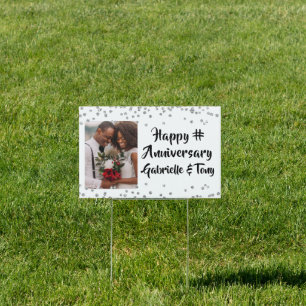 Modern Script ANY YEAR Anniversary Photo Sign