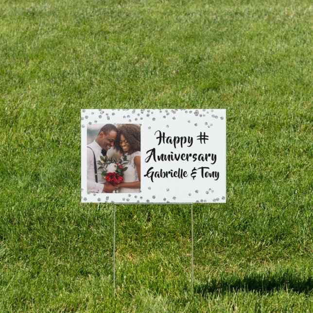 Modern Script ANY YEAR Anniversary Photo Sign (Insitu)