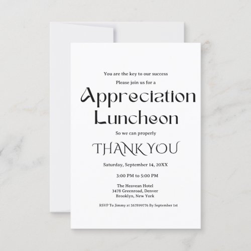 Modern script appreciation party grateful party  invitation