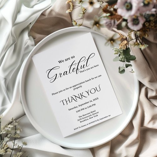 Modern script appreciation party ,grateful party 