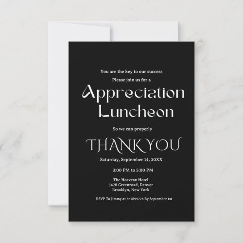 Modern script appreciation party grateful party  invitation