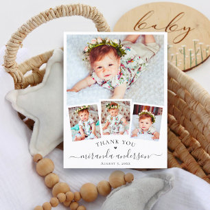 Modern Script Baby 4 Photo Collage Postcard