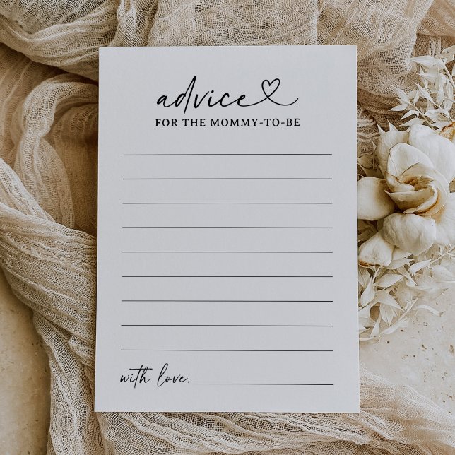 Modern Script Baby Shower Advice Card (Creator Uploaded)