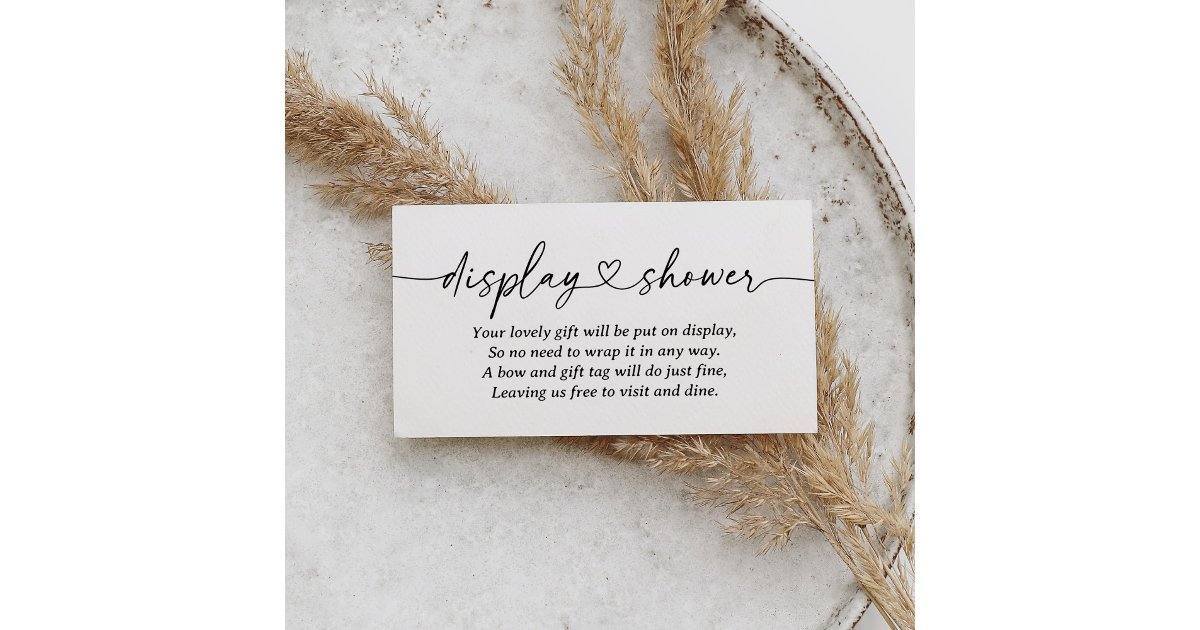 Modern Script Baby Shower Display Shower Enclosure Card | Zazzle