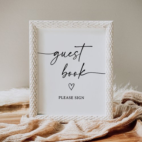 Modern Script Baby Shower Guest Book Sign