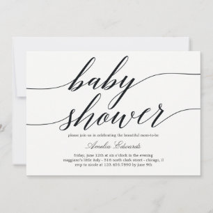 Modern Script Baby Shower Invitation