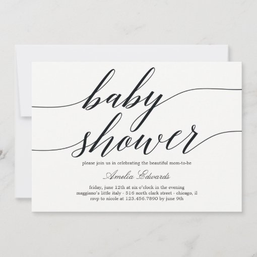 Modern Script Baby Shower Invitation | Zazzle