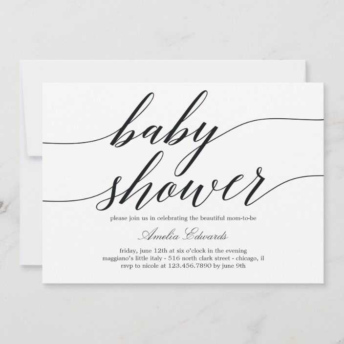 Modern Script Baby Shower Invitation | Zazzle.com