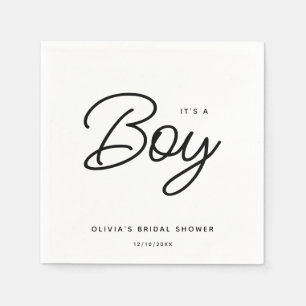 Modern Script Baby Shower It's A Boy Napkins