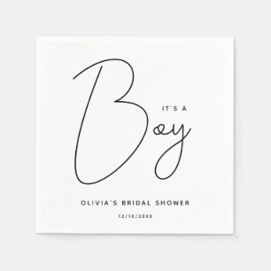 Modern Script Baby Shower It's A Boy Napkins