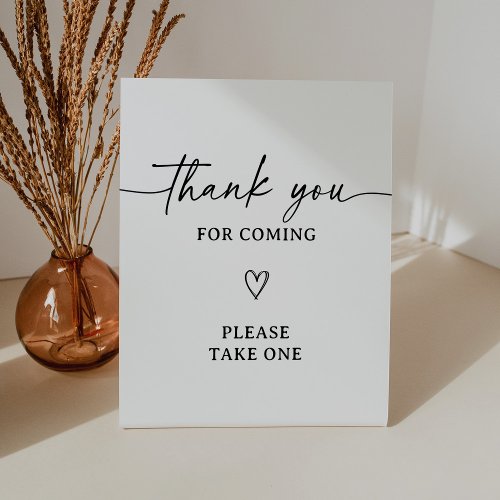 Modern Script Baby Shower Thank You Favors Sign