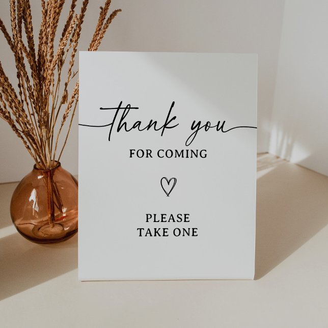 Modern Script Baby Shower Thank You Favors Sign (Creator Uploaded)