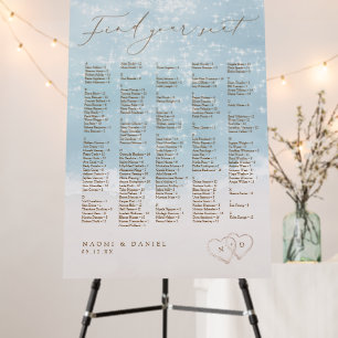 Modern Script Beach Alphabetical Seating Chart Foam Board