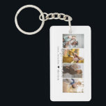 Modern Script Best Dad Ever 4 Photos Collage Keychain<br><div class="desc">This is a keychain featuring 4 photos,  the text best dad ever and your custom message. This is the perfect gift for dad for father’s day,  his birthday or Christmas.
Photos by prostooleh / Freepik.</div>