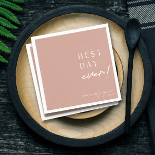Modern Script Best Day Ever Terracotta Wedding Napkins