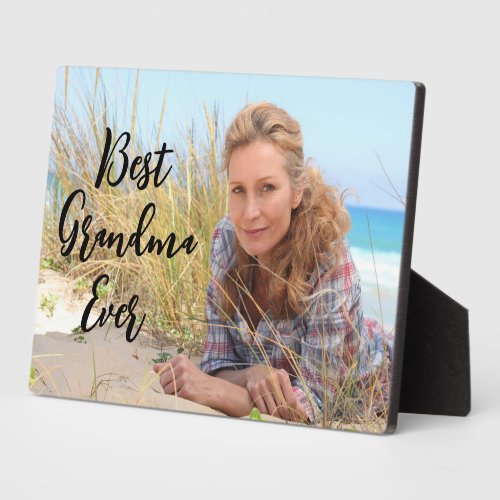 Modern Script Best Grandma Ever Photo Plaque