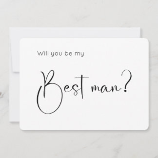 Modern Script Best Man Proposal Invitation