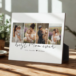 Modern Script Best Mom Ever 4 Photos, Mother's Day Plaque