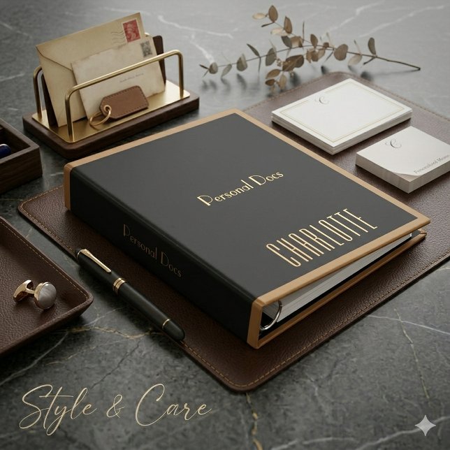 Modern Script Binder Custom Editable Cover Design (Modern Script Binder Custom Editable Cover Design)
