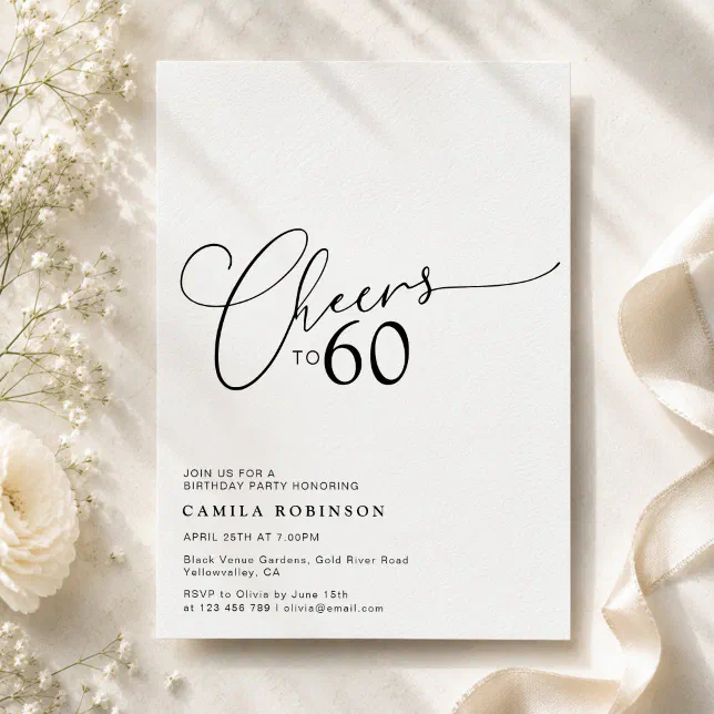 Modern Script Birthday Invitation for Any Age | Zazzle