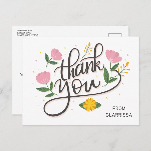 Modern Script birthday postcard (Front/Back)