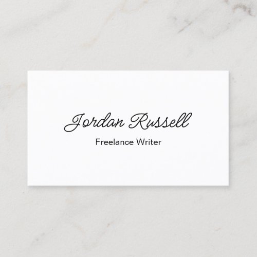 Modern Script Black and White  Business Card