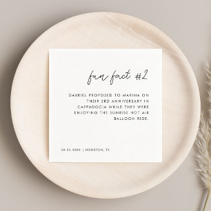 Modern Script Black and White Fun Fact # 2 Wedding Napkins