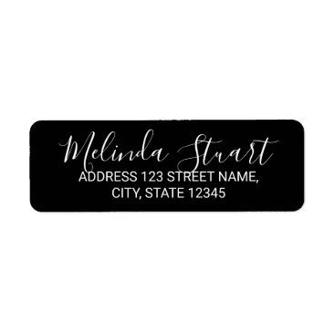 Modern Script Black and White Label Modern Script Black and White Label