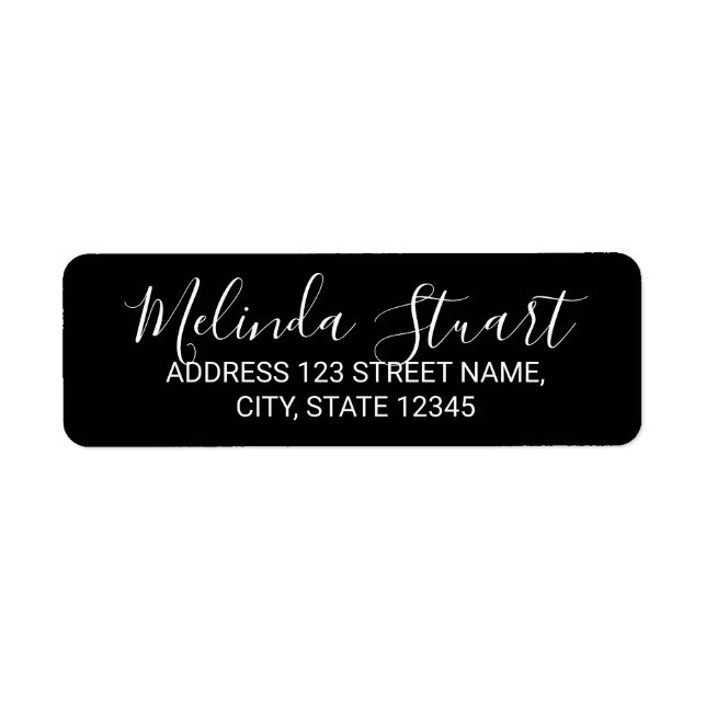 Modern Script Black and White Label (Front)