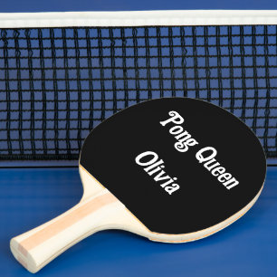 Modern Script Black And White Personalized Ping Pong Paddle