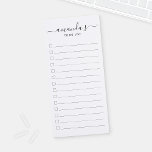 Modern Script Black and White To Do List  Magnetic Notepad<br><div class="desc">To do List Magnetic Notepad features custom name in black  modern script font style with custom text in black modern sans serif font style on white background.</div>